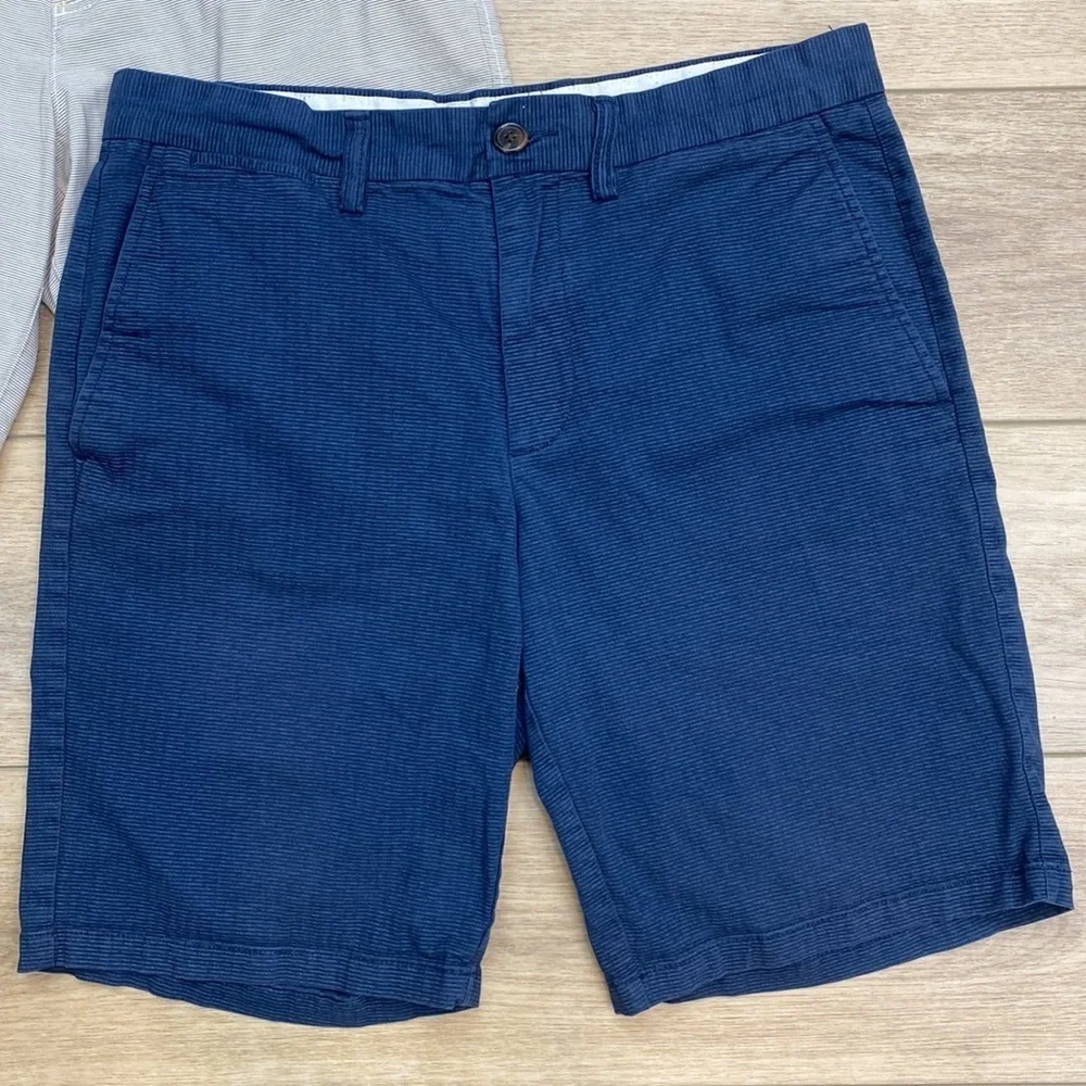Men's Chino Shorts Bundle Navy Grey Striped Old Navy Ultimate Slim Size 32‎
